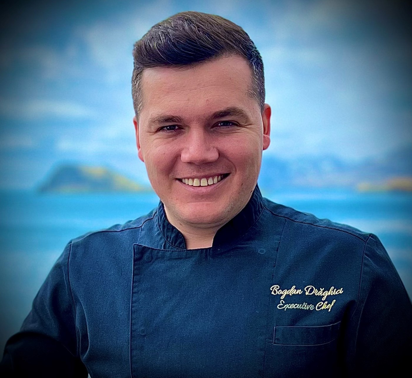 Chef Bogdan Drăghici in his Executive Chef jacket